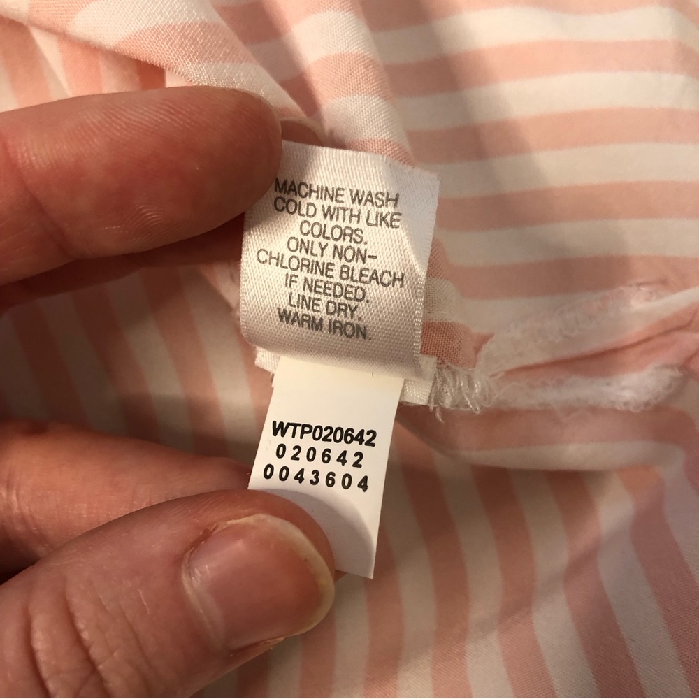 J Jill Pink and White Button Down Shirt Size Large Petite - Picture 7 of 10